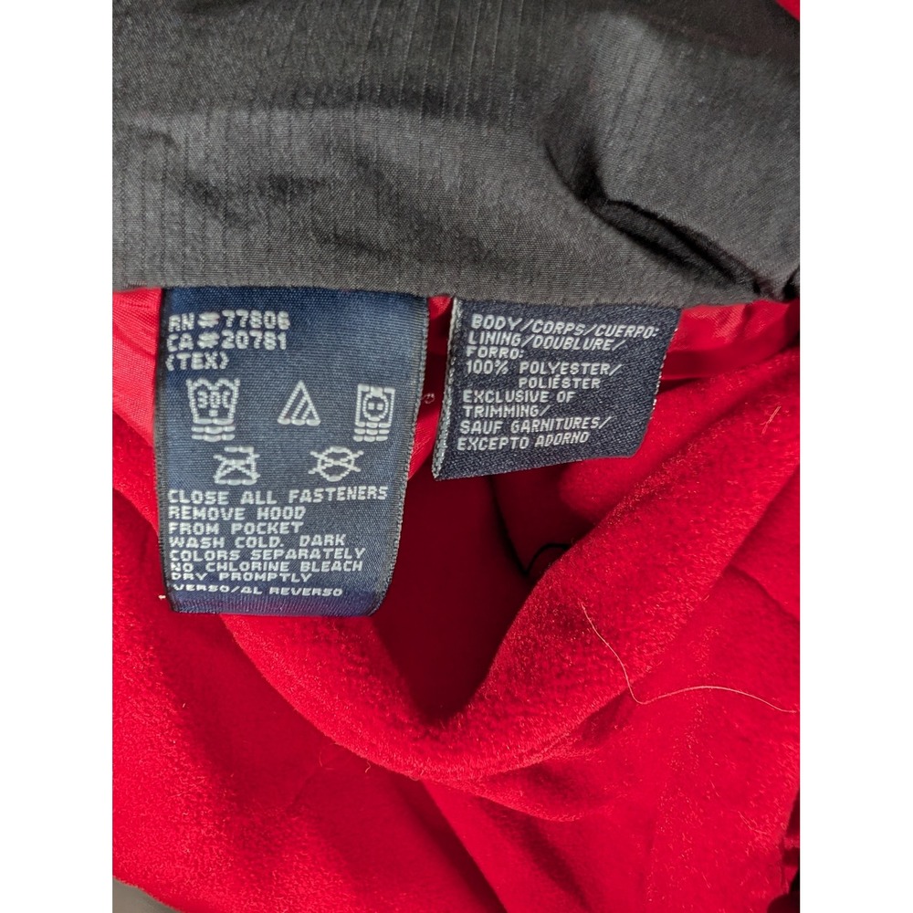 Tommy Hilfiger Reversible Fleece Jacket Red Black Hooded Mens Large Vintage - Picture 7 of 14